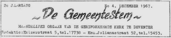 Uit het kerkblad van Deventer.