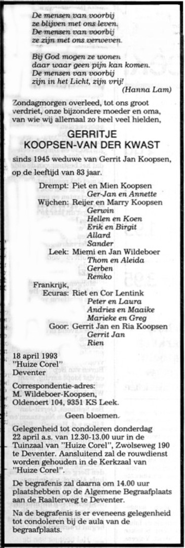 Deventer Dagblad, 20 april.